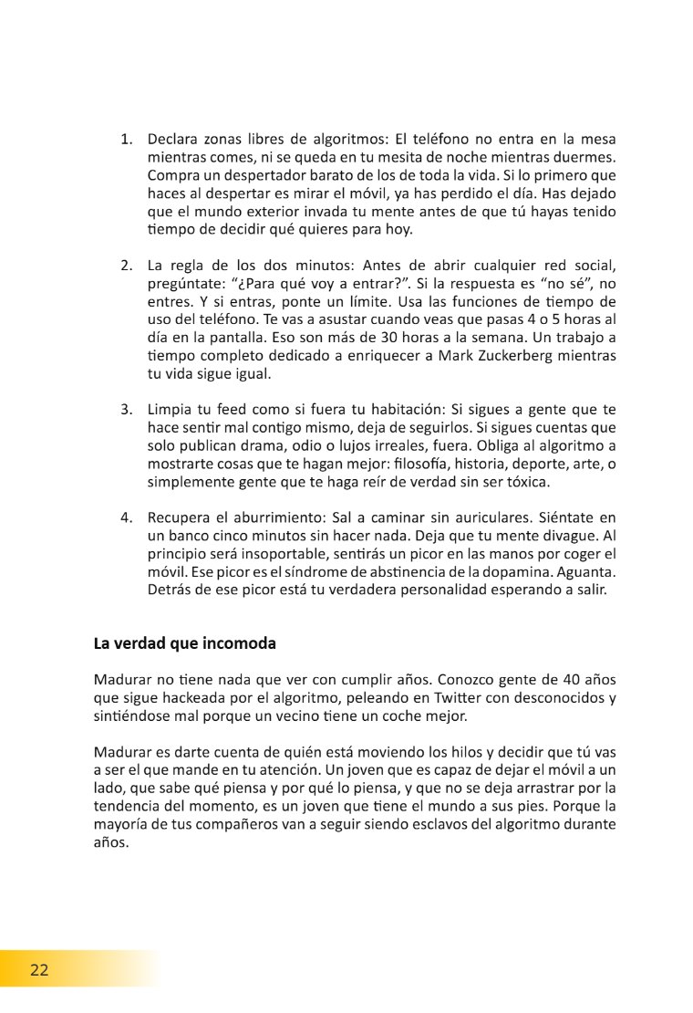 Página 22: cómo empezar a deshackearte, con los cuatro pasos numerados.